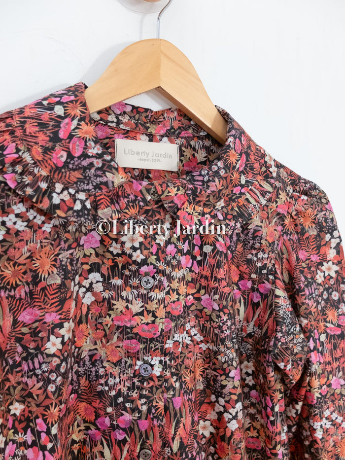 Liberty London Long Sleeves Blouse, Handmade Botanical Button-Up Chemise, Sustainable Clothing, Tailoring Personalised Womenswear
