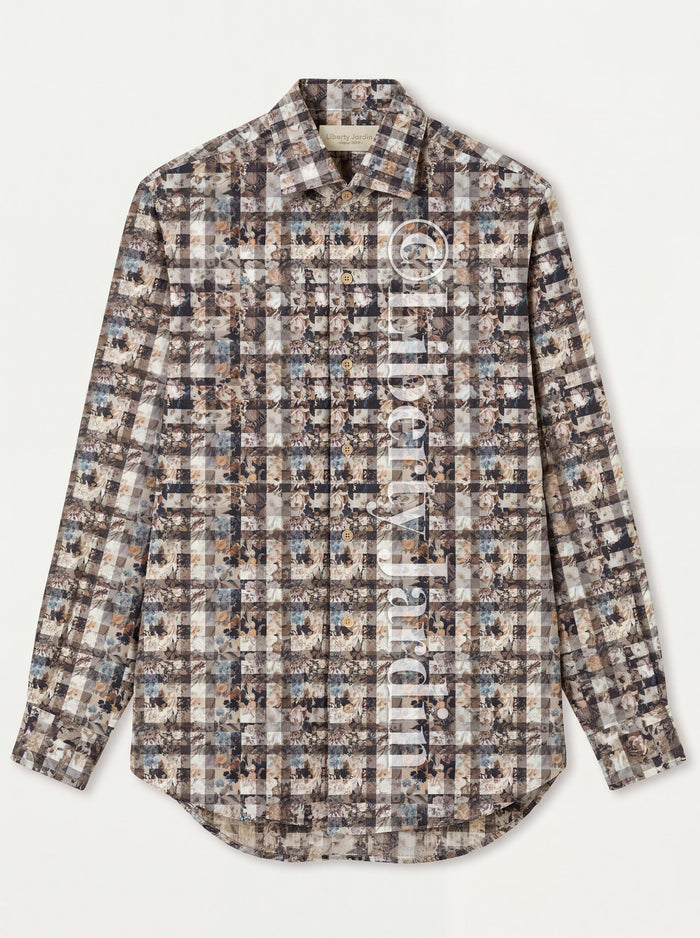 Liberty London Long Sleeves Men Shirt, Handmade Botanical Chemise, Personalised Tailoring Clothing, Classic Minimalist Button Up Dress Top