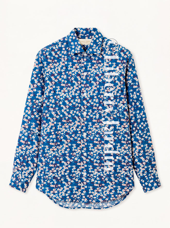 Liberty London Long Sleeves Men Shirt, Handmade Botanical Chemise, Personalised Tailoring Clothing, Classic Minimalist Button Up Dress Top