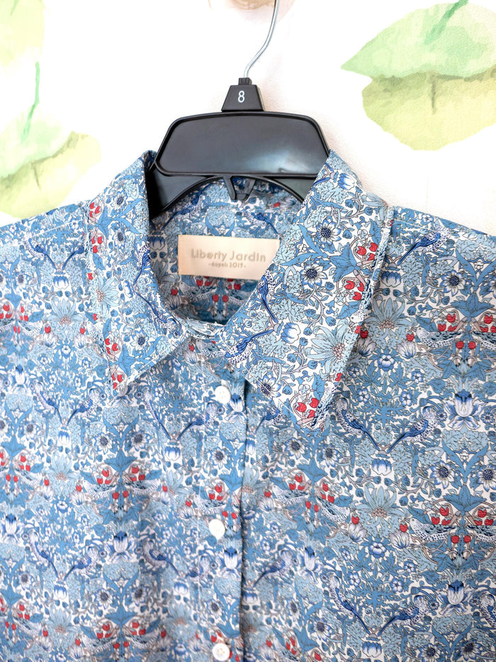 Liberty London Matching Shirts, Floral Print Cotton Tana Lawn, Long Sleeve Button-Up Chemise