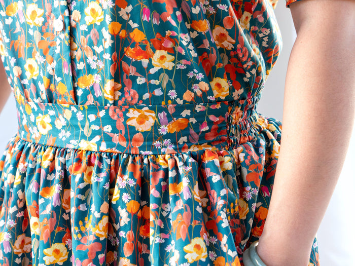 Liberty London Midi Skirt, Floral Print Cotton Tana Lawn, Elastic Waist