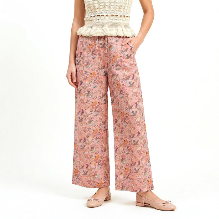Liberty London Palazzo Trousers, Wide-legged Floral-print Handmade Pants, Lightweight Cotton Loungewear Bottoms, Sustainable Clothing
