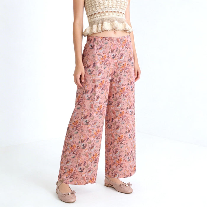 Liberty London Palazzo Trousers, Wide-legged Floral-print Handmade Pants, Lightweight Cotton Loungewear Bottoms, Sustainable Clothing