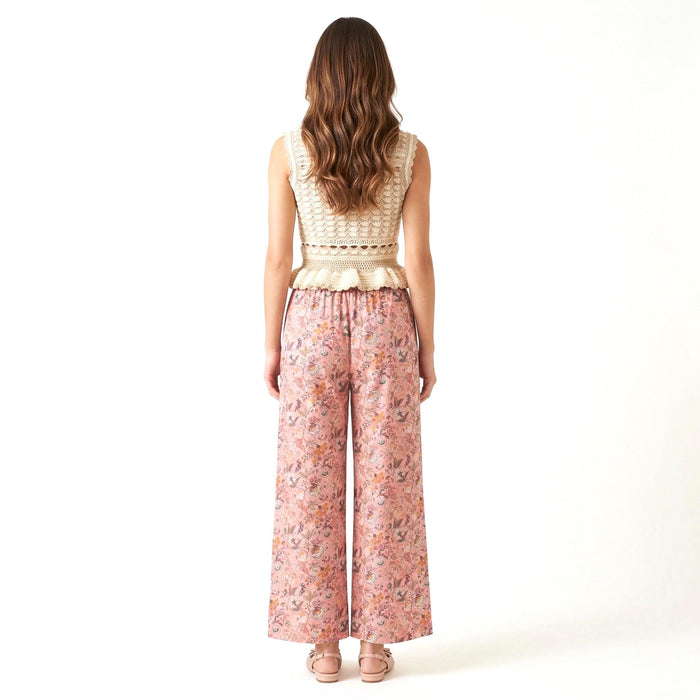 Liberty London Palazzo Trousers, Wide-legged Floral-print Handmade Pants, Lightweight Cotton Loungewear Bottoms, Sustainable Clothing