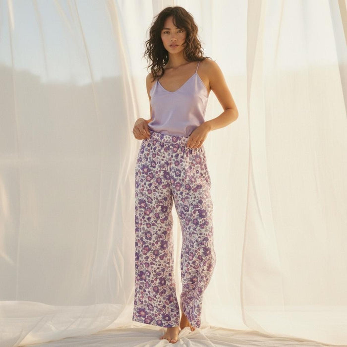 Liberty London Palazzo Trousers, Wide-legged Handmade Personalised Pants, Lightweight Cotton Loungewear Bottoms, Sustainable Clothing
