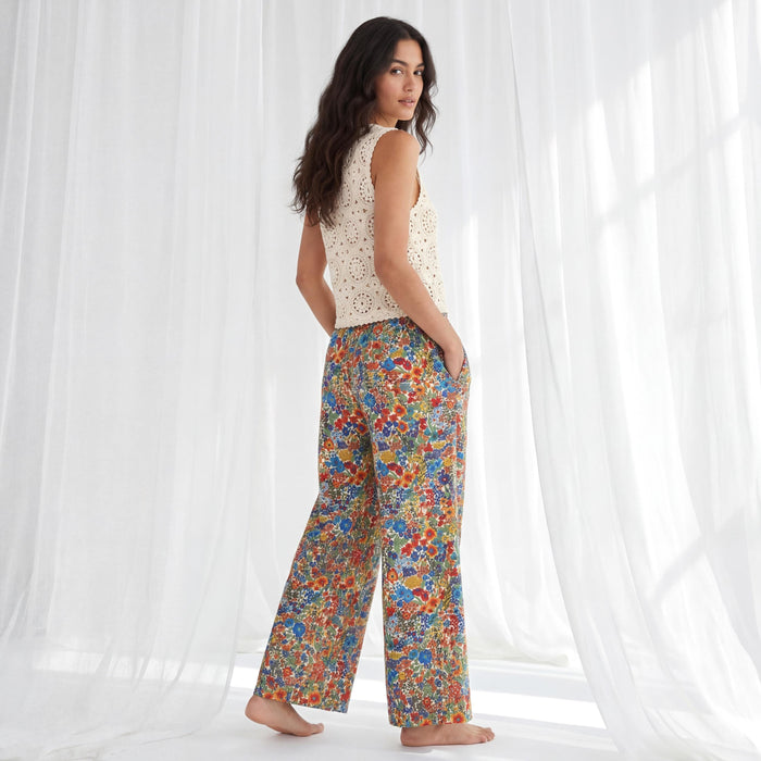 Liberty London Palazzo Trousers, Wide-legged Handmade Personalised Pants, Lightweight Cotton Loungewear Bottoms, Sustainable Clothing