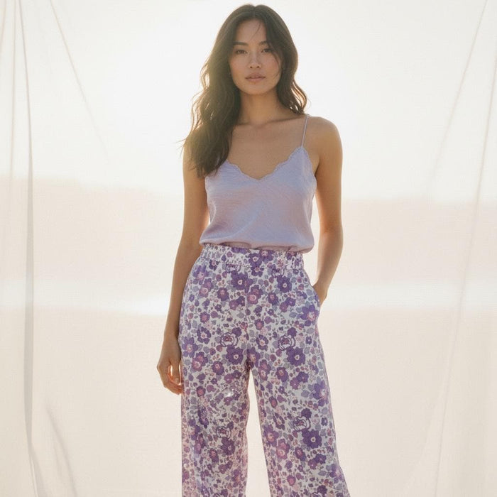 Liberty London Palazzo Trousers, Wide-legged Handmade Personalised Pants, Lightweight Cotton Loungewear Bottoms, Sustainable Clothing