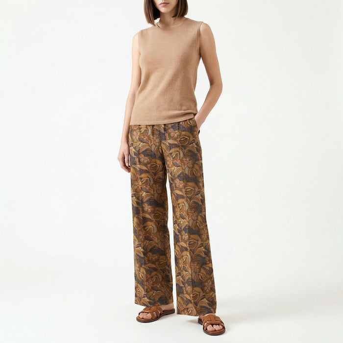 Liberty London Palazzo Wide-legged Trousers, Floral-print Botanical Cotton Pants, Handmade Sustainable Womenswear, Tailoring Clothing