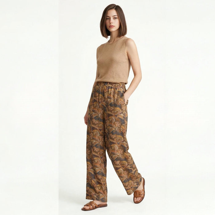 Liberty London Palazzo Wide-legged Trousers, Floral-print Botanical Cotton Pants, Handmade Sustainable Womenswear, Tailoring Clothing