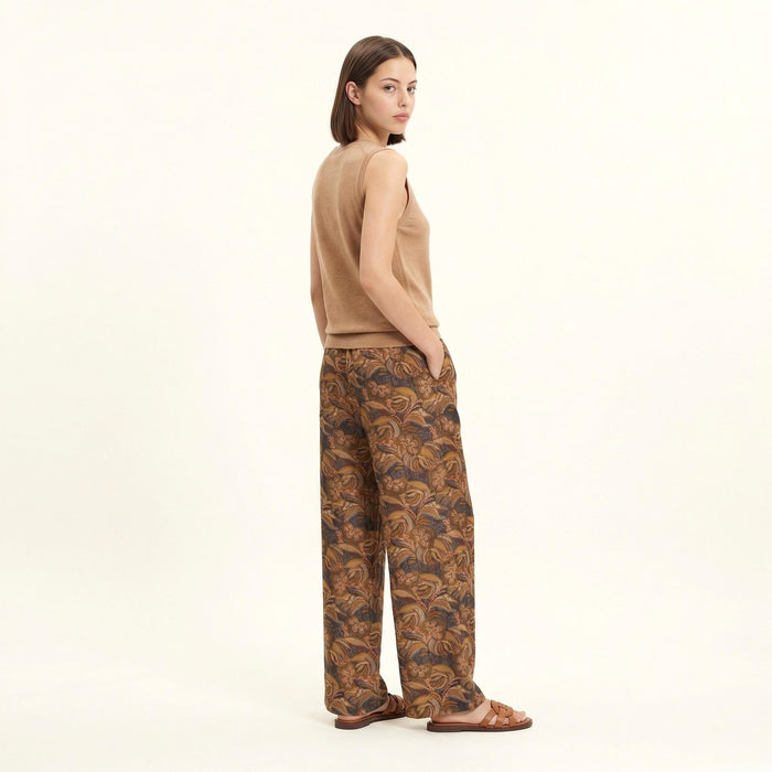 Liberty London Palazzo Wide-legged Trousers, Floral-print Botanical Cotton Pants, Handmade Sustainable Womenswear, Tailoring Clothing