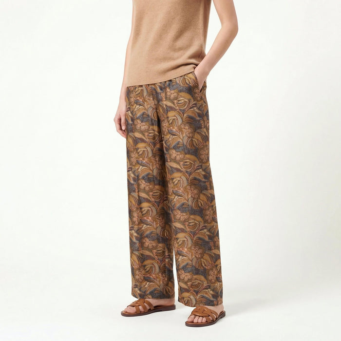 Liberty London Palazzo Wide-legged Trousers, Floral-print Botanical Cotton Pants, Handmade Sustainable Womenswear, Tailoring Clothing