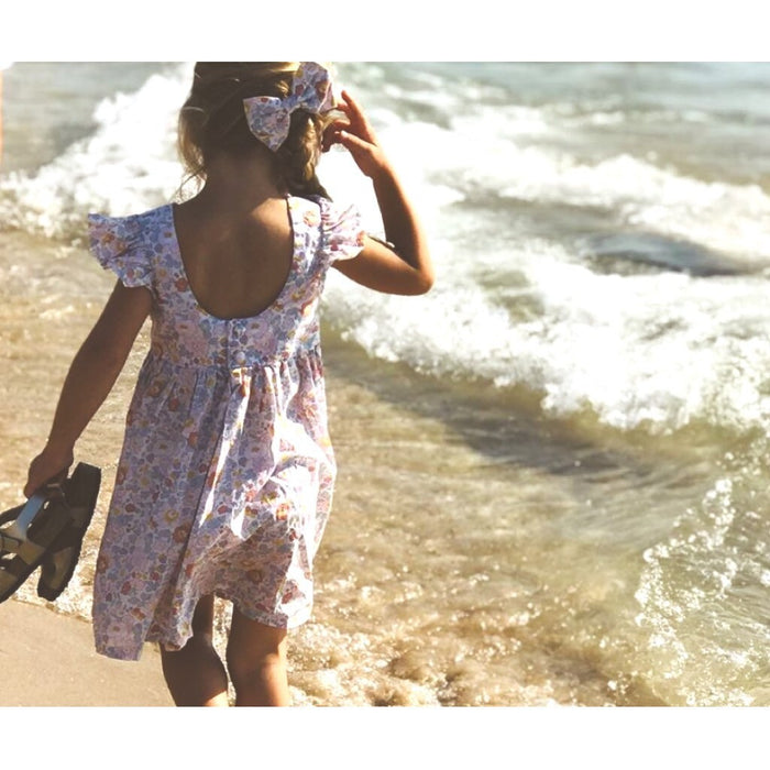 Liberty London Patchwork Sleeveless Sun Dress, Handmade Ditsy Botanical Floral Print Tana Lawn Dress