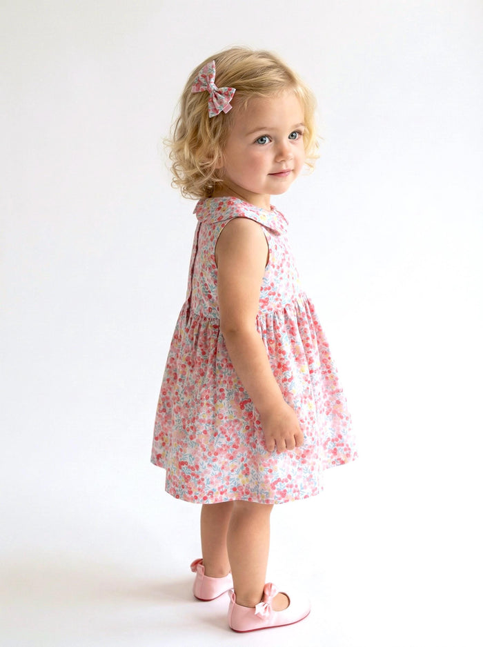 Liberty London Personalised Outfits, Handmade Cotton Minimalist Clothing, Peter Pan Collared Sleeveless Sun Dress