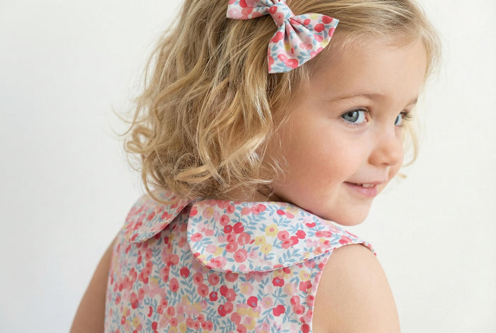 Liberty London Personalised Outfits, Handmade Cotton Minimalist Clothing, Peter Pan Collared Sleeveless Sun Dress