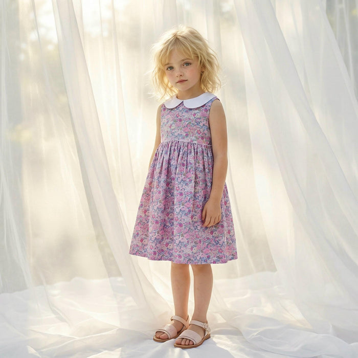 Liberty London Peter-Pan Collared Dress, Handmade Floral-print Children-wear, Sustainable Ethical Clothing, Wedding Flower-girl Gown