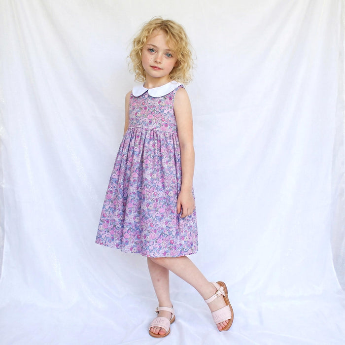 Liberty London Peter-Pan Collared Dress, Handmade Floral-print Children-wear, Sustainable Ethical Clothing, Wedding Flower-girl Gown