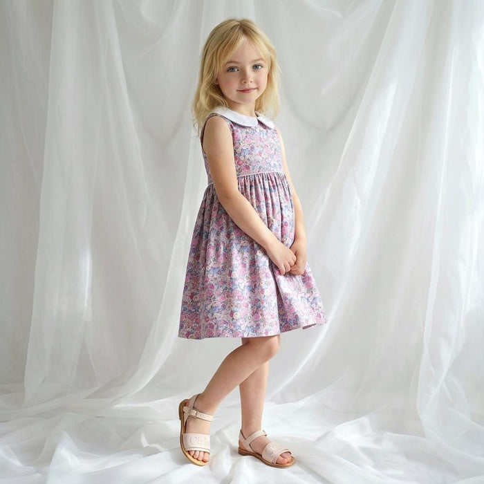 Liberty London Peter-Pan Collared Dress, Handmade Floral-print Children-wear, Sustainable Ethical Clothing, Wedding Flower-girl Gown