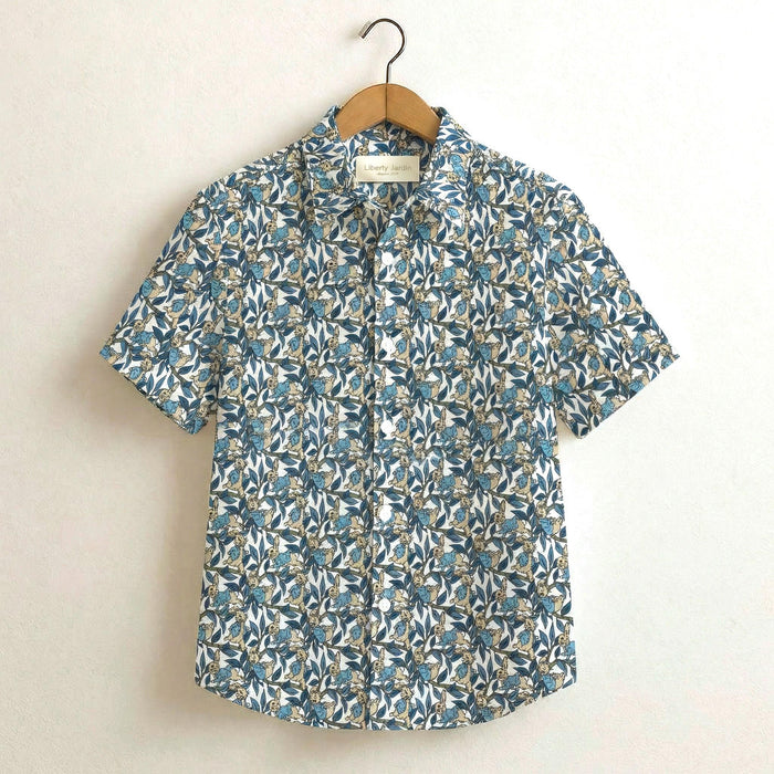 Liberty London Peter Rabbit Short-sleeved Button-up Shirt, Handmade Chemise, Sustainable Personalised Clothing, Customised Children-wear