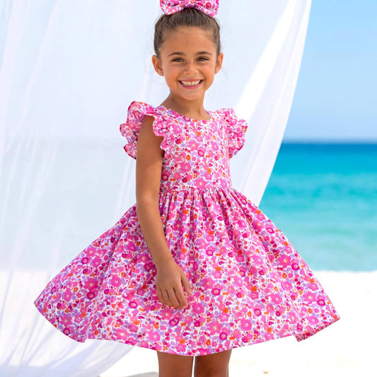 Liberty London Pinafore Sundress, Handmade Sustainable Cotton Clothing, Personalised Children-wear, Customised Tailoring Botanical Dress