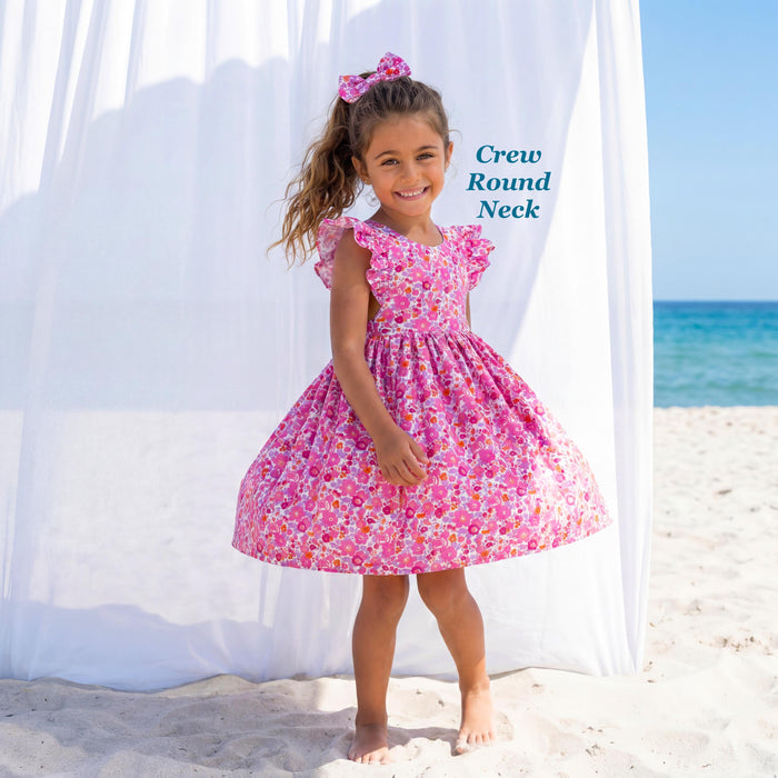 Liberty London Pinafore Sundress, Handmade Sustainable Cotton Clothing, Personalised Children-wear, Customised Tailoring Botanical Dress