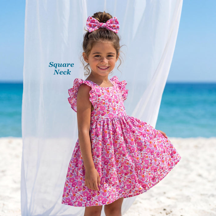 Liberty London Pinafore Sundress, Handmade Sustainable Cotton Clothing, Personalised Children-wear, Customised Tailoring Botanical Dress