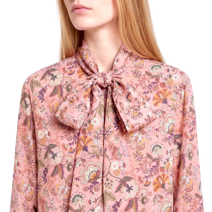 Liberty London Pussy Bow Long-sleeved Business Dress Shirt, Personalised Botanical Handmade Clothing, Sustainable Womenswear