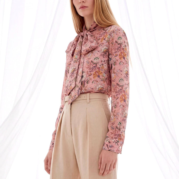 Liberty London Pussy Bow Long-sleeved Business Dress Shirt, Personalised Botanical Handmade Clothing, Sustainable Womenswear