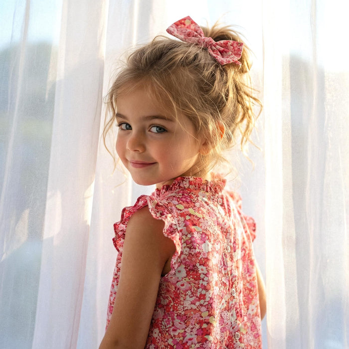 Liberty London Sleeveless Flutter Ruffle Collared Top, Handmade Children-wear, Sustainable Clothing, Floral Print Blouse