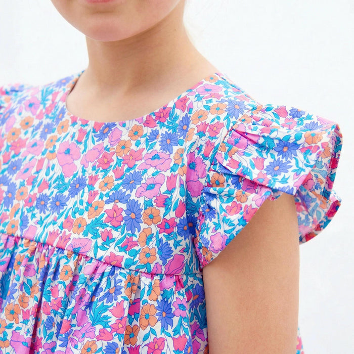 Liberty London Sleeveless Smock Blouse, Handmade Floral-Print Children-wear, Personalised Clothing, Lightweight Breathable Cotton Top