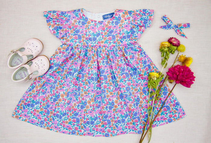 Liberty London Sleeveless Smock Blouse, Handmade Floral-Print Children-wear, Personalised Clothing, Lightweight Breathable Cotton Top