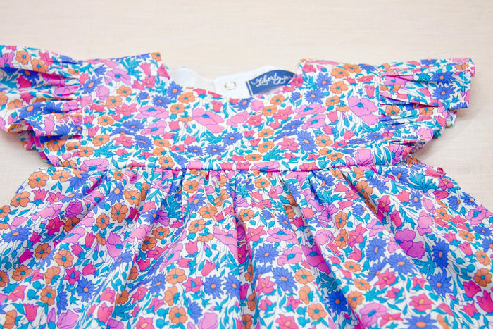 Liberty London Sleeveless Smock Blouse, Handmade Floral-Print Children-wear, Personalised Clothing, Lightweight Breathable Cotton Top