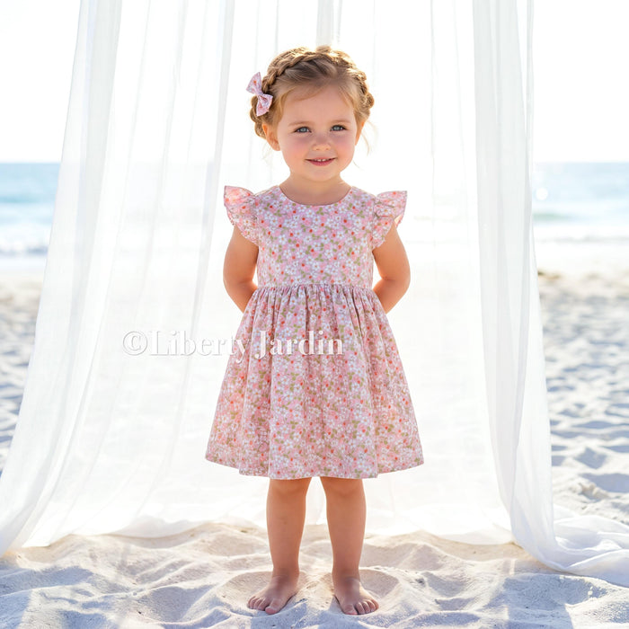 Liberty London Sleeveless Sundress, Handmade Children Clothing, Wedding Flower Girl Dress, Christening Baptism Gown, Special Occasion Outfit