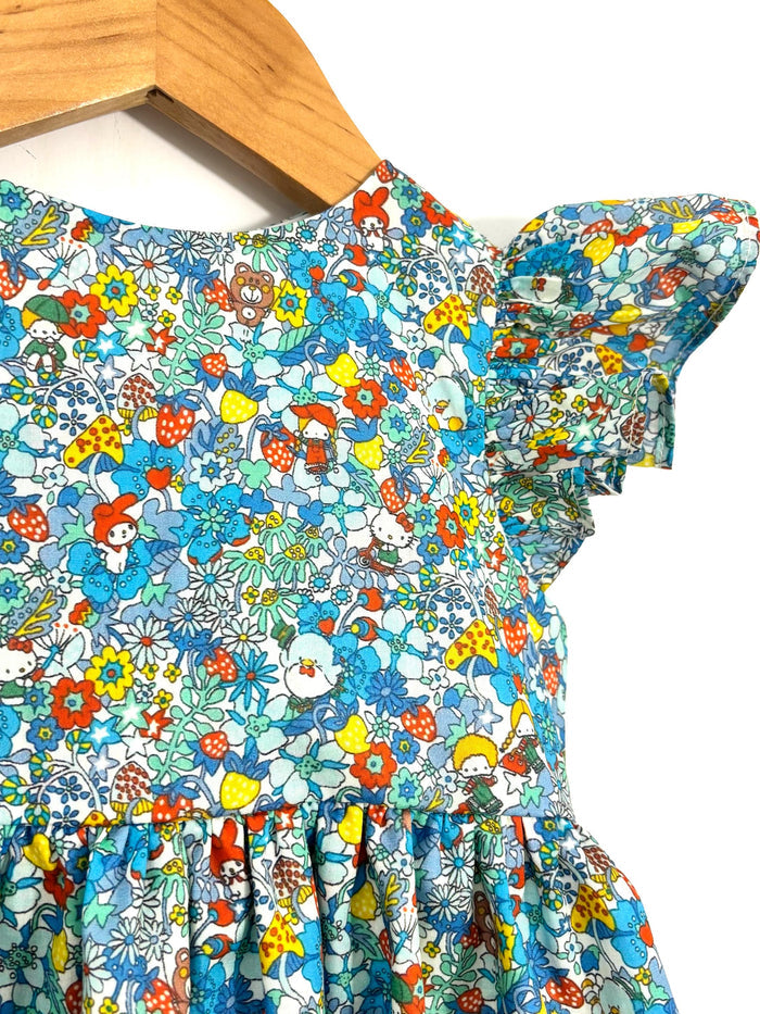 Liberty London Sleeveless Sundress, Handmade Cotton Botanical Dress, Personalised Sustainable Clothing, Customised Tailoring Children-wear