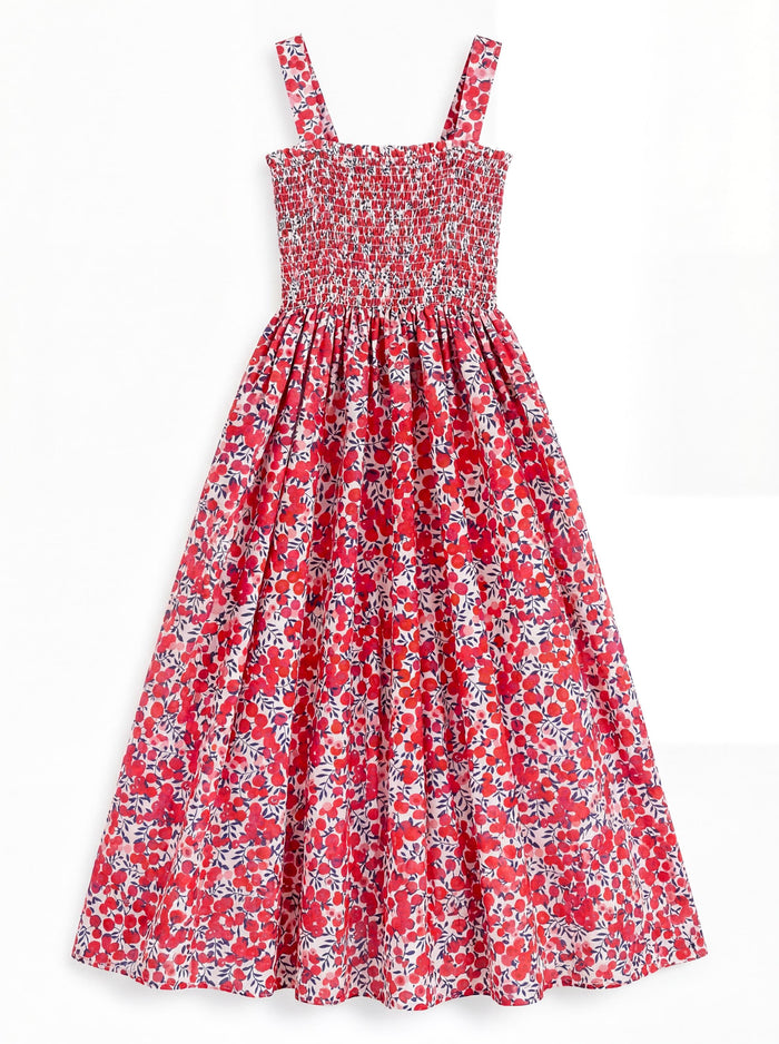Liberty London Smock Shirred Sundress, Handmade Cotton Womenswear, Botanical Sustainable Clothing, Personalised Tailoring Outfits