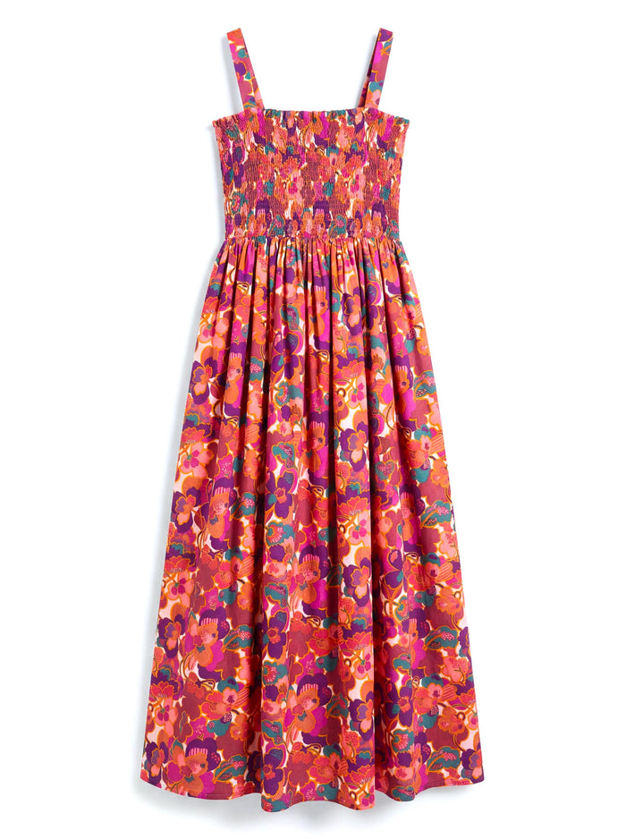 Liberty London Smock Shirred Sundress, Handmade Sustainable Clothing, Botanical Personalised Womenswear, Customised Tailoring Dress