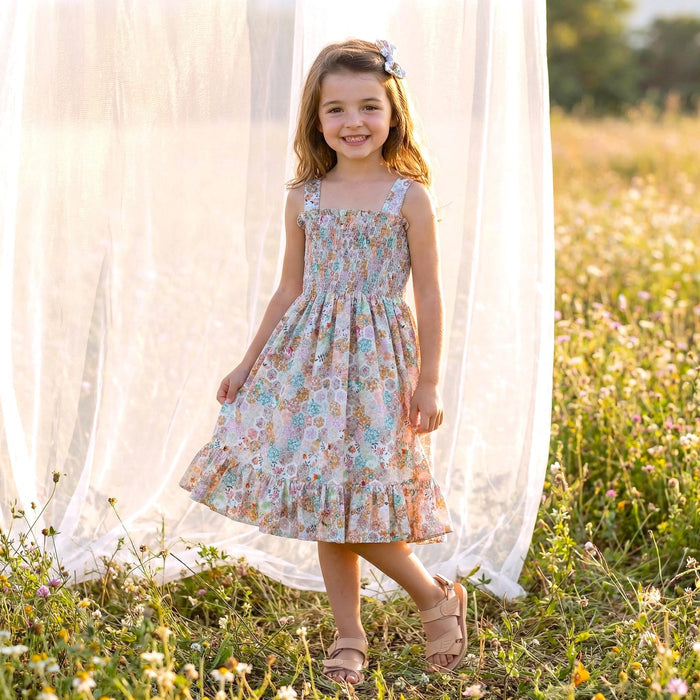 Liberty London Smock Shirred Sundress, Personalised Handmade Children Clothing, Sustainable Tailoring Outfits, Cotton Ethical-wear