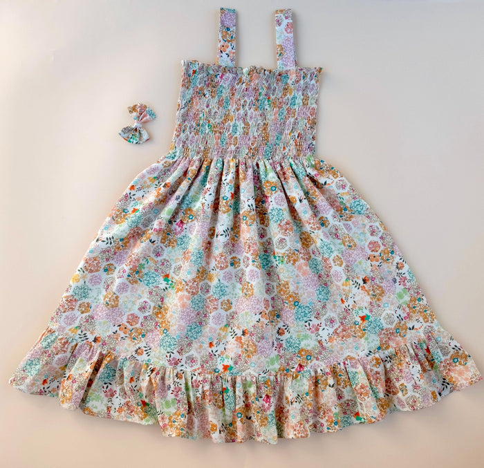 Liberty London Smock Shirred Sundress, Personalised Handmade Children Clothing, Sustainable Tailoring Outfits, Cotton Ethical-wear