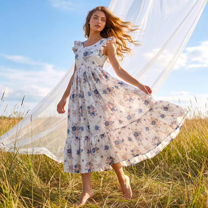 Liberty London Smock Sleeveless Sundress, Handmade Sustainable Womenswear, Personalised Cotton Botanical Clothing, Tailoring Dress
