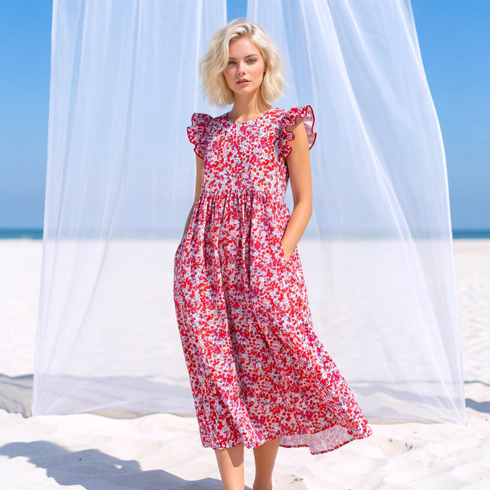 Liberty London Smock Sleeveless Sundress, Handmade Sustainable Womenswear, Personalised Cotton Botanical Clothing, Tailoring Dress
