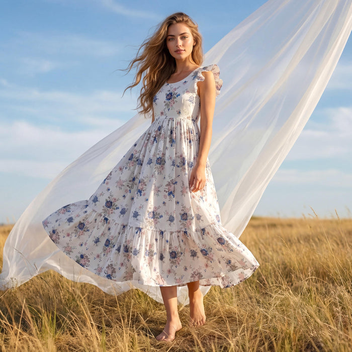 Liberty London Smock Sleeveless Sundress, Handmade Sustainable Womenswear, Personalised Cotton Botanical Clothing, Tailoring Dress