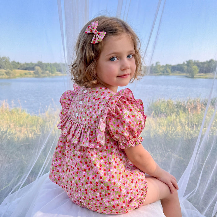 Liberty London Top Bloomer, Handmade Sustainable Children Cotton Clothing, Short-sleeved Smock Blouse, Customisable Shorts
