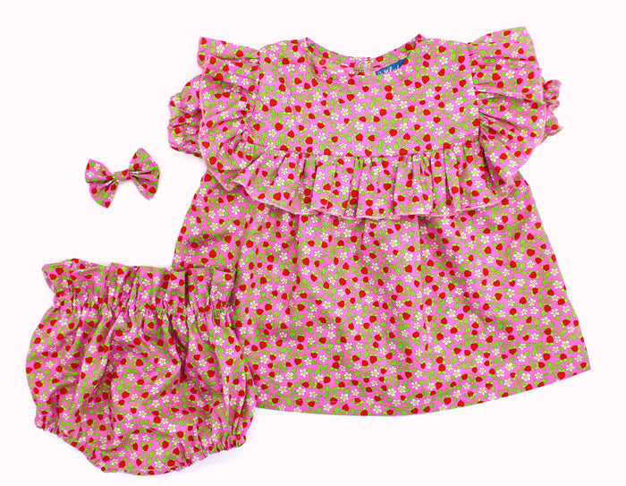 Liberty London Top Bloomer, Handmade Sustainable Children Cotton Clothing, Short-sleeved Smock Blouse, Customisable Shorts