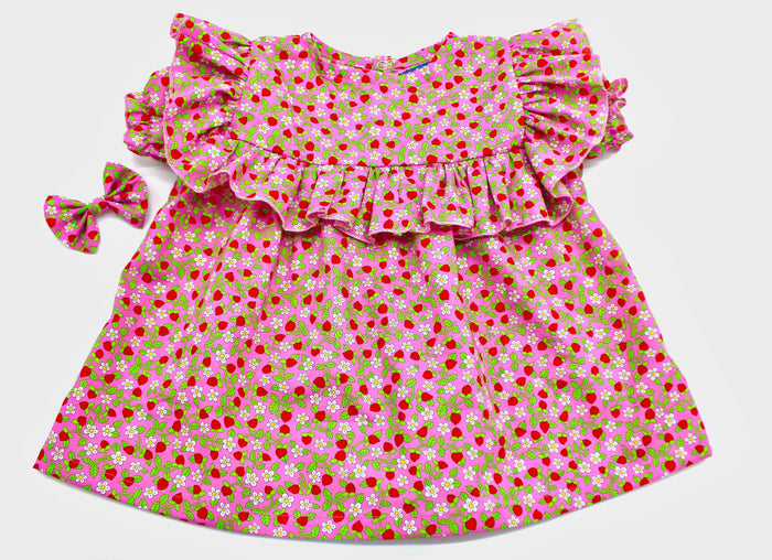 Liberty London Top Bloomer, Handmade Sustainable Children Cotton Clothing, Short-sleeved Smock Blouse, Customisable Shorts