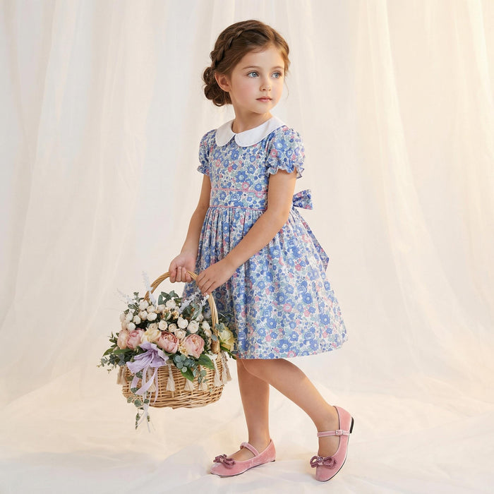 Liberty London Wedding Flower Girl Dress, Special Occasion Handmade Heirloom Gown, Sustainable Floral-Print Clothing