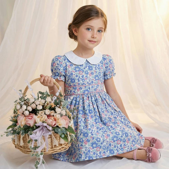 Liberty London Wedding Flower Girl Dress, Special Occasion Handmade Heirloom Gown, Sustainable Floral-Print Clothing