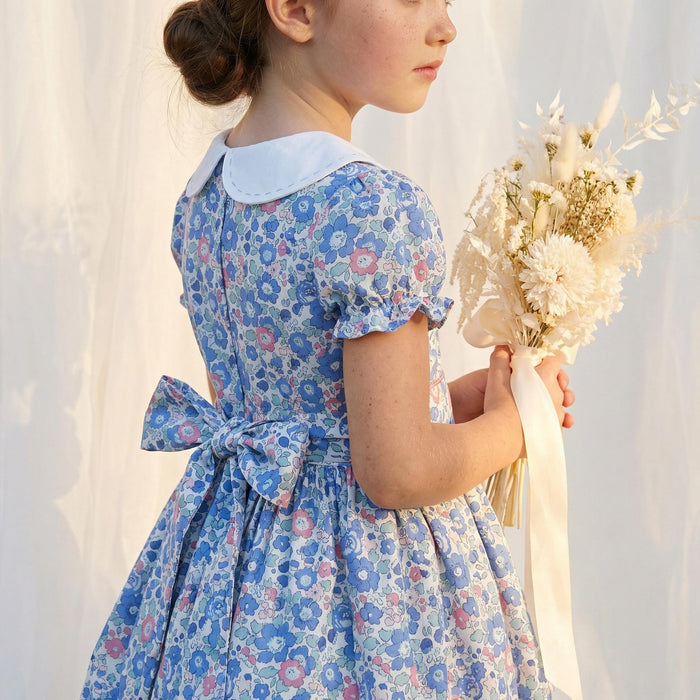 Liberty London Wedding Flower Girl Dress, Special Occasion Handmade Heirloom Gown, Sustainable Floral-Print Clothing