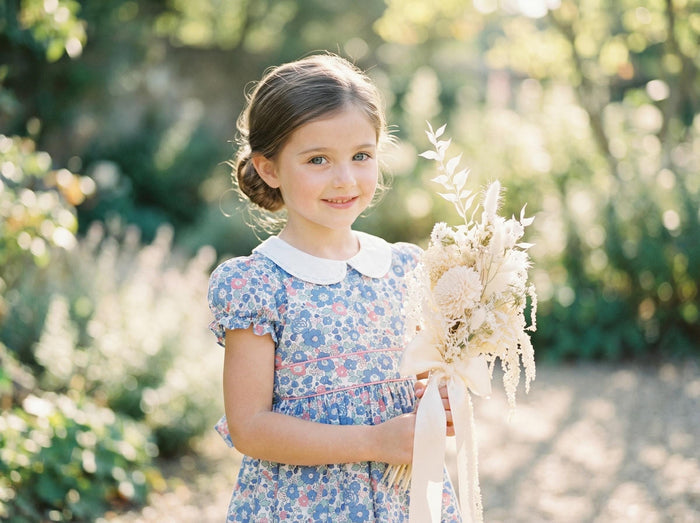 Liberty London Wedding Flower Girl Dress, Special Occasion Handmade Heirloom Gown, Sustainable Floral-Print Clothing