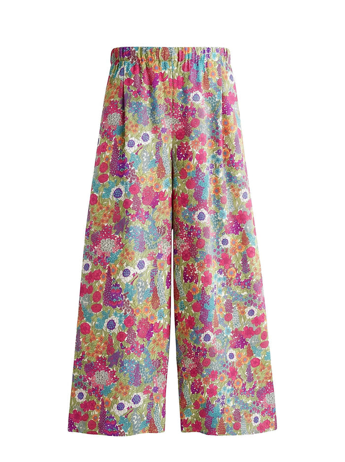 Liberty London Wide-legged Palazzo Pants, Handmade Customised Womenswear, Botanical Cotton Clothing, Personalised Loungewear Trousers