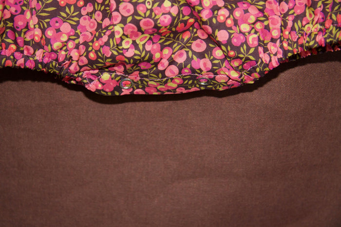 Liberty London Wiltshire Pink Bubble Romper, Cotton Lawn Ditsy Floral Print Onesie