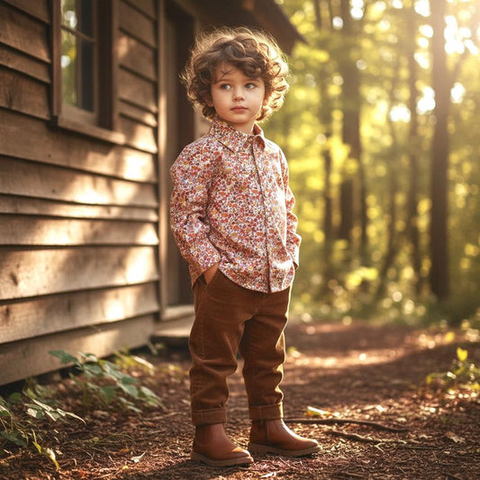 Liberty of London Cotton Print Boy Shirt: Long Sleeves, Button-Up